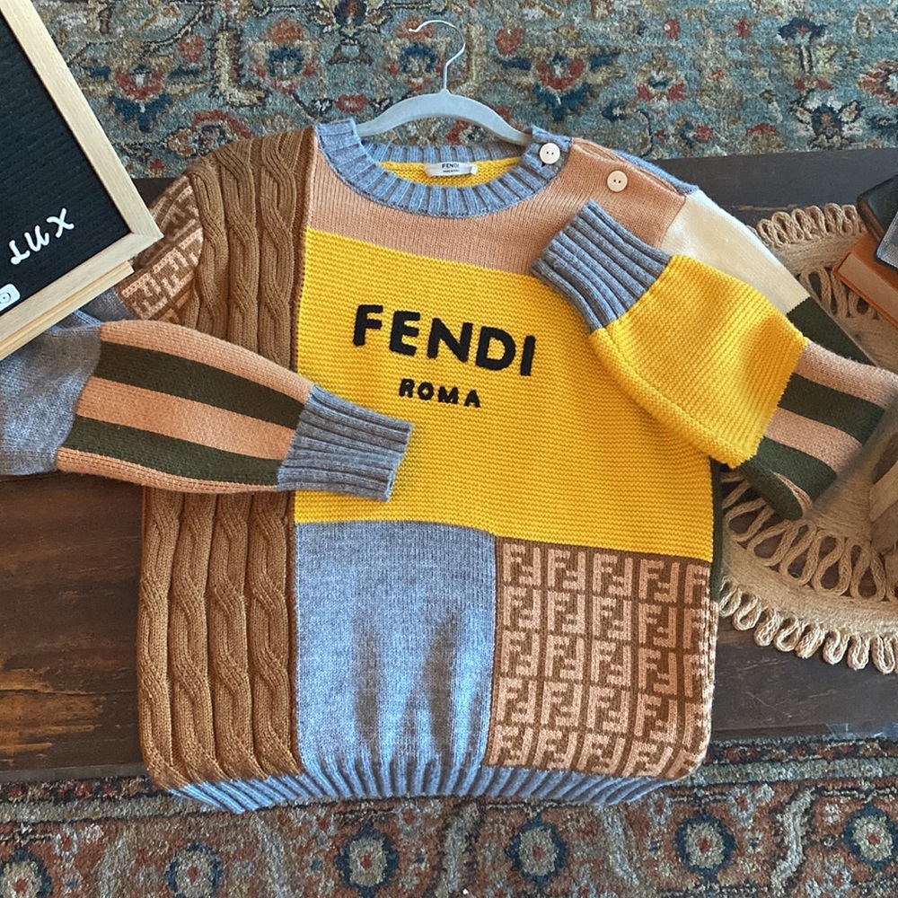 Fendi Roma Color Block Sweater